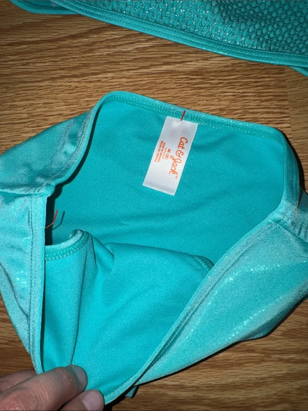 Cat & Jack Teal Shimmer Girls Two-Piece Bikini Set